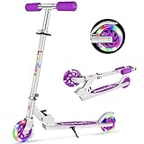 BELEEV Roller Kinder 2 Räder, Klappbar Kinderroller für Mädchen Jungen, Tretroller mit LED...