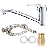 LIPJISL Küchenarmatur 360 ° Drehbar Wasserhahn Schwenkbare Spültischarmatur Küche Armatur Chrom...