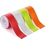 Quilax 4 Stück Reflektorband Selbstklebend,Zuschneidbar Reflektierendes Klebeband,Wasserdicht...