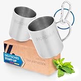 NORDMUT® Edelstahl Thermobecher [2er Set] Camping Tasse | nachhaltige Edelstahl Tasse | Kaffeetasse...