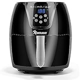 NWOUIIAY Heißluftfritteusen Air Fryer 1800W LED-Touchscreen 5,5L Heissluft Fritteusen 7 Programmen...