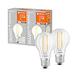 Ledvance Smarte LED-Lampe mit WiFi Technologie, Sockel E27, dimmbar, warmweiß (2700K), ersetzt...