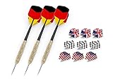 Stagecaptain Steeldart-Pfeile-Set für Sisal, Papier und Kork Dartscheiben - Set mit 3 Dartpfeilen...