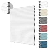 HOMEDEMO Wabenplissee Plissee ohne Bohren Klemmfix Verdunklung Thermo Zweifarbig Weiß 40 x...