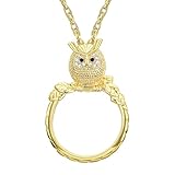 CLARA 3-fache Lupe, Halskette, Lupe, Anhänger, optische Linse mit Kette, Schmucklupe für Senioren,...