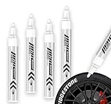 JUXINE PROFI-SET 4x Reifenmarkierungsstift | Ölbasierter Reifenstift für Auto & Motorrad |...