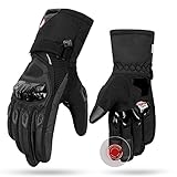 ISSYZONE Winter Motorradhandschuhe, Motorrad Handschuhe Winter, geprüfte Motorradhandschuhe Herren,...