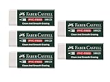 Faber-Castell 205002 - Radierer 188121, PVC-Free, Kunststoff, weiß, 5 Stück