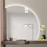 Badezimmerspiegel, Antibeschlag-Hintergrundbeleuchtung, Make-up-Spiegel mit 3 Lichtintensitäten,...