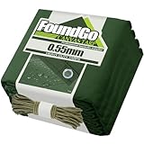 FoundGo 3x3m Canvas Plane mit Ösen [0.55mm/22 mil 400g/m²] Wasserbeständig Abdeckplane...