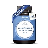 Glucosamin Chondroitin MSM – 180 Tabletten - Mit Vitamin C, Zinc, Boswellia - Für Knochen,...