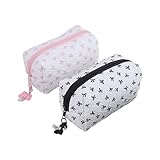 Bow Makeup Bag Groß 2 Stück - Damen Makeup Tasche | Glatter Reißverschluss Organizer Ästhetische...