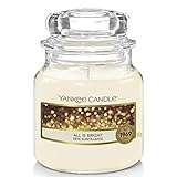 Yankee Candle CLASSIC-Vanilla Duftkerze, All Is Bright, Kleine Kerze im Glas, 104