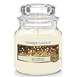 Yankee Candle CLASSIC-Vanilla Duftkerze, All Is Bright, Kleine Kerze im Glas, 104