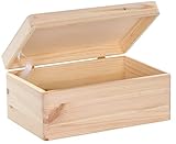 LAUBLUST Holzkiste mit Deckel - 30x20x14cm, Natur, FSC® - Allzweckkiste ohne Griffe -...