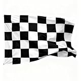 KQDRAVINE 2 Stück Schwarz-Weiß Kariert Flagge, 90x150 Cm Karierte Zielflagge mit 2 Messingösen,...