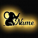 Baby Elefant Wandlampe Nachtlicht Wand Lampe Schlummerlicht mit Namen personalisiert I...