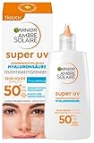 Garnier Ambre Solaire LSF 50+ Super UV Fluid, mit Hyaluronsäure für tägliche Pflege, ultraleicht...