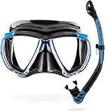 CRESSI Big Eyes+Alpha Ultra Dry Combo Black/Azure - Combo Set Maske + Schnorchel UD zum Tauchen und...