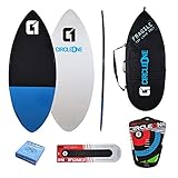 Circle One 54inch Epoxy+Fiberglas EPS Skimboard Package - Tasche, Wachs, Tailpad & Archbar Included,...