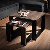 LEHMANN Wohnzimmertisch Holz, Couchtisch 2er Set in 2 Größen, Beistelltisch Holz, Wohnzimmer Tisch...
