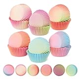 LWMTT 300 Stück Muffinförmchen Papier Mini Muffins Papierförmchen 6 Farbe Muffins Papierförmchen...