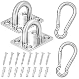 Winter Shore M8 Viereckige Augplatte mit Öse mit Karabinerhaken Edelstahl [2er-Pack] - Robuste...