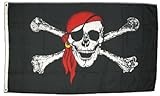 Flagge Pirat mit Kopftuch - 60 x 90 cm