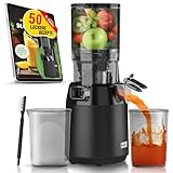 LEBENLANG Entsafter Slow Juicer - Inkl. Rezeptbuch & Große 135mm Öffnung I Perfekt für Obst ganze...