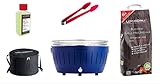 LotusGrill XL Starter-Set 1x XL Grill Tiefblau mit USB-Anschluß, 1x Buchenholzkohle 2,5 kg, 1x...