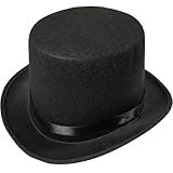 Zylinder Hut in Schwarz, Melone Hut, Zaubererhut, Zylinder Fasching für Zauberer, Karneval,...