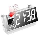 Projektion Wecker - drahtloser LED -Bildschirm, Deckenanzeigegerät | HD einstellbares Projektor...