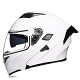Klapphelm Integriert Motorradhelm Flip Vollvisierhelm Rollerhelm Mit Doppelvisier Integriert...