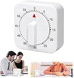 60 Minuten Eieruhr Mechanisch,Kurzzeitwecker Küche mit Lauter Alarm Weiß,Küchenwecker Keine...
