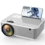 Video Beamer Native 1080P WLAN-Miniprojektor 8000 Lumen with Bluetooth, Glisogo Full HD Heimkino...