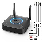 1Mii Großer Reichweite Empfänger, HiFi Kabelloser Audio Adapter, aptX Low Latency Bluetooth 5.1...