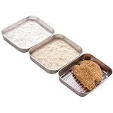 ASOENTIWOX Panierschalen Set 3 Teilig, Edelstahl Panier - Set (25cm X 19cm X 5cm) Panierstrasse,...