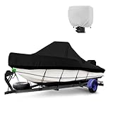 Bootsplane Mit Gummizug, 490-570 cm Bootsabdeckung mit Motorabdeckung, 600D Oxford Marine Grade...