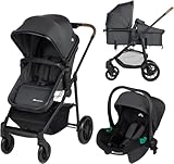 Bebeconfort Haze Trio, Kinderwagen 3-in-1 Komplettset, 0–4 Jahre, 2-in-1-Sitzeinheit, wendbarer...