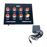 Louttary EQ-7 Audio-Kopfhörerverstärker EQ 7 Band Equalizer Digital 2 Kanäle + Netzadapter 12 V...