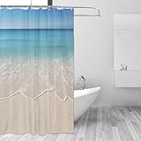 DJUETRUI Strand-Duschvorhang, wasserfest, Polyester, modernes Design, Badezimmerdekoration,...