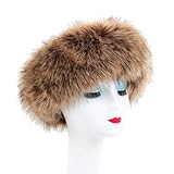 Pelzmütze Damen Russische Fellmütze, Warm Pelzmütze Cossack Russische Mütze Wintermütze Faux...
