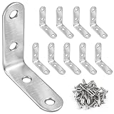 JatilEr 10 Stück Winkelverbinder, 50 × 50mm Edelstahl Winkel Metallwinkel 90 Grad L Form...