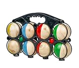 Spetebo Holz Boule Set mit Tragetasche - 8 Holz Kugeln - Boccia Petanque Garten Spiel Wurfspiel...