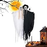 Halloween-Dekoration für den Garten | Figur Ehemann und Ehefrau im Freien mit Geräuscherkennung,...