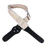 CFTGIW Gitarrengurt-Stickerei, Verbreiterter, Verstellbarer Schultergurt mit Plektren für Akustik-...
