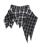 Unregelmäßiger Gothic Kpop Short Rock Punk Kurzer Sommerrock Schwarzer Karodruck Patchwork Dunkle...