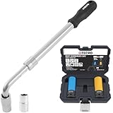 TECPO Teleskop Radmuttern Schlüssel Set mit Steckschlüssel-Einsatz 1/2' Zoll in 17/19mm und...