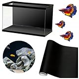 TD STONES Hintergrunddekor Aquarium Rückwand Schwarz 60x50 cm – selbstklebende Folie, wasserfest...
