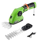 WORKPRO Akku Gras- und Strauchschere, kabellose handliche Grasscheren 7,2V, 2000mAh, 2 Verschiedene...